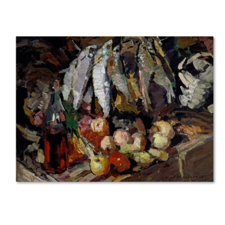 Konstantin Korovin 'Fishes Wine Fruit' Canvas Art,18x24